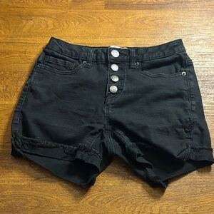 Mudd Black Jean Shorts with Buttons